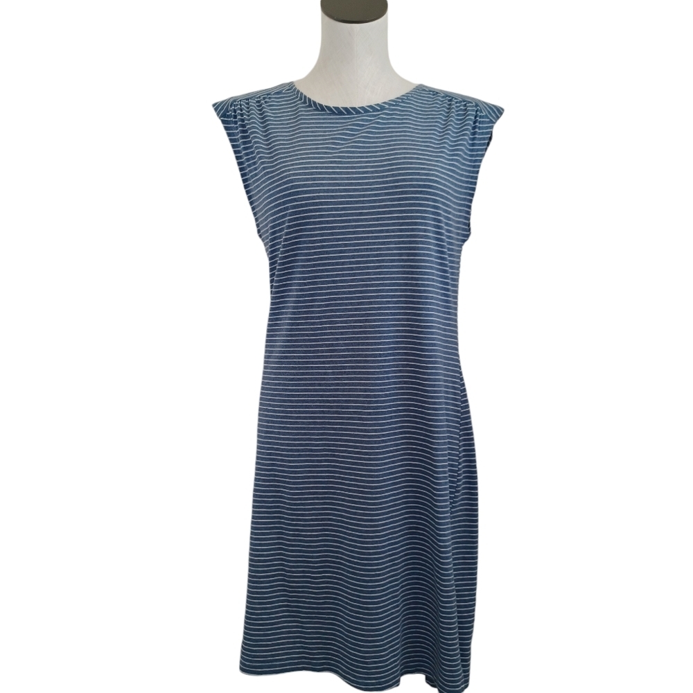 Sundance‎ Dress Blue White Striped Knit Pullover Tee Shirt Style Womens Medium - Picture 13 of 14